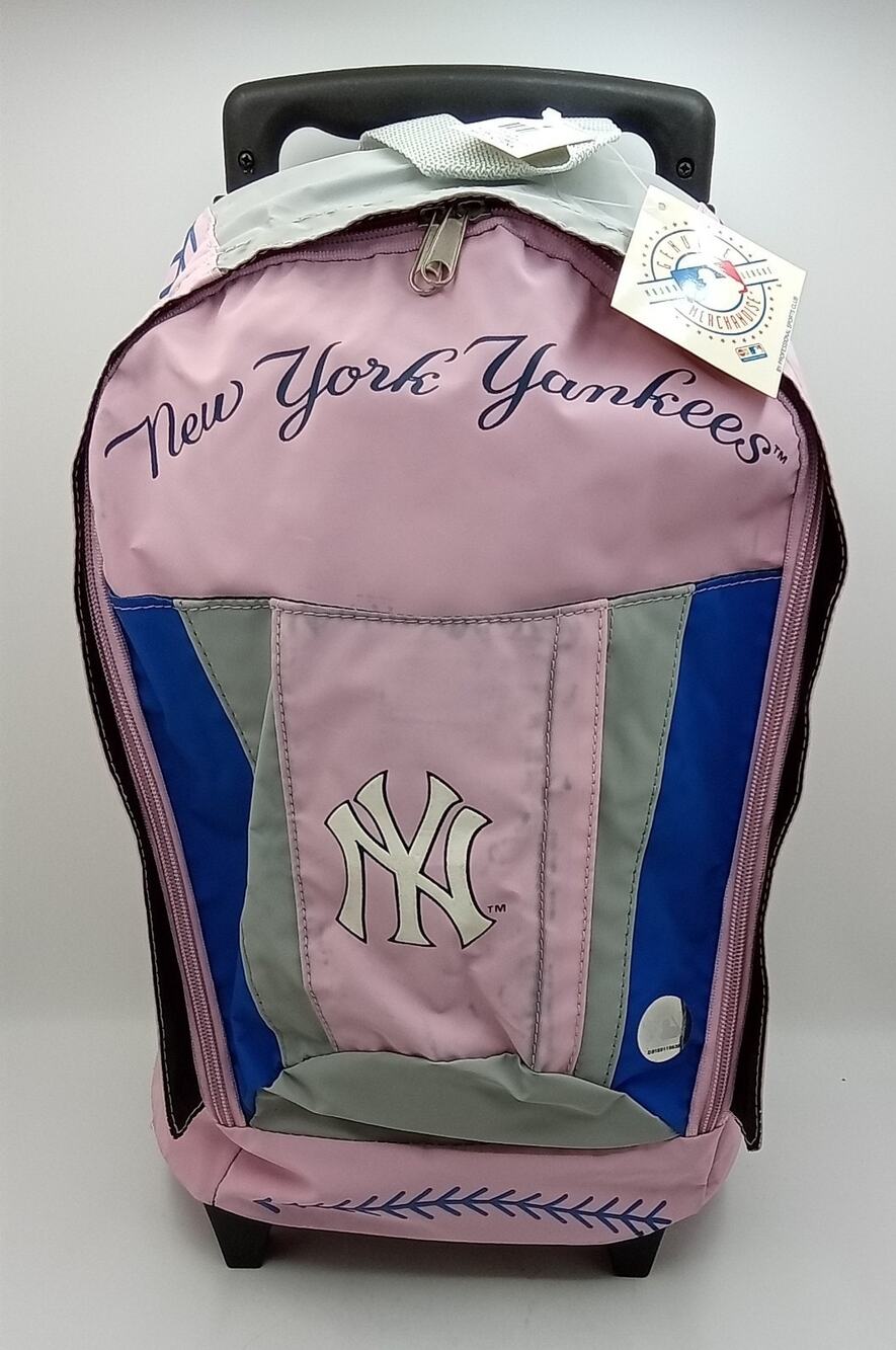 Y2K New York Yankees Pink Rolling Backpack 16" High